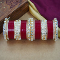 House of Jewellery Glam Kundan Stone Acrylic Wedding Bangles Set