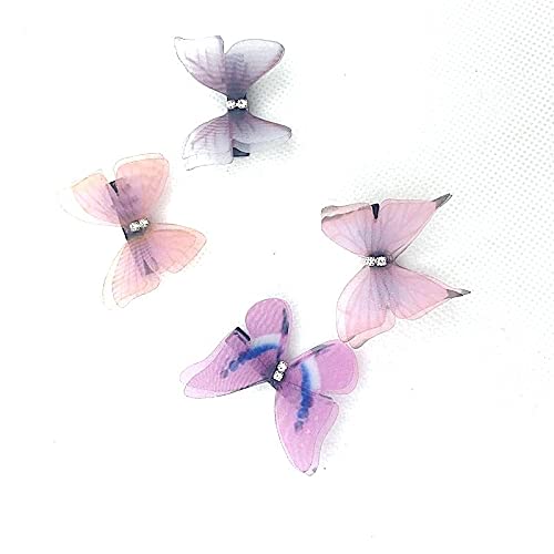 HP HIGH PROFILE Butterfly Clips 3D Colorful Mesh Butterfly Hair Clips Baby Hair Clips Barrette for Kids Women and Girl (Pack of 6)