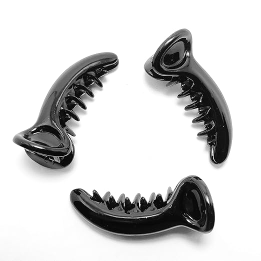 HP HIGH PROFILE Banana Hair Clutcher/Mirchi Hair Clip/Claw Clip for Women and Girls (Large, Black) - Pack of 3