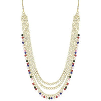 Etnico Traditional 18K Gold Plated Kundan & Pearl Studded Bridal Choker Necklace Jewellery Set With Earrings & Maang Tikka for Women(IJ325Mul)