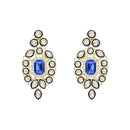 Etnico Gold Plated Traditional Kundan & Stone Studded Choker Necklace Jewellery with Earrings & Maang Tikka Set for Women (IJ359Bl)