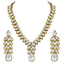 Etnico Gold Plated Traditional Blue Stone Studded Necklace Jewellery Set with Dangle Earrings For Women and Girls (IJ364W)