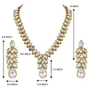 Etnico Gold Plated Traditional Blue Stone Studded Necklace Jewellery Set with Dangle Earrings For Women and Girls (IJ364W)