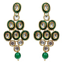 Etnico Gold Plated Traditional Stunning Maroon Meenakari Kundan Studded Pearl Necklace Jewellery Set with Earrings For Women and Girls (IJ366G)