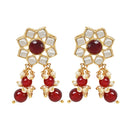 Etnico Gold Plated Traditional Kundan & Pearls Choker Necklace Jewellery Set with Earrings for Women/Girls (IJ368M)