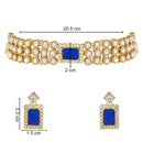 Etnico Gold Plated Traditional Handcrafted Stone Kundan Studded Choker Necklace Jewellery Set With Earrings For Women And Girls (IJ369BL)