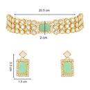 Etnico Gold Plated Traditional Handcrafted Stone Kundan Studded Choker Necklace Jewellery Set With Earrings For Women/Girls (IJ369Min)
