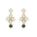 Etnico Gold Plated Traditional Kundan & Pearls Choker Necklace Jewellery Set with Earrings for Women and Girls (IJ370W)