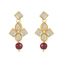 Etnico Gold Plated Traditional Kundan & Pearls Choker Necklace Jewellery Set with Earrings for Women and Girls (IJ370M)