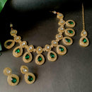 Etnico Gold Plated Traditional Kundan & Stone Studded Choker Necklace Jewellery With Earrings Set for Women/Girls (IJ371G)