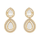 Etnico Gold Plated Traditional Kundan & Stone Studded Choker Necklace Jewellery With Earrings Set for Women/Girls (IJ371W)