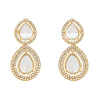 Etnico Gold Plated Traditional Kundan & Stone Studded Choker Necklace Jewellery With Earrings Set for Women/Girls (IJ371W)