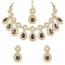 Etnico Gold Plated Traditional Kundan & Stone Studded Choker Necklace Jewellery With Earrings Set for Women/Girls (IJ371Wi)