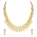 Etnico Gold Plated Traditional Kundan Studed Pearls Choker Necklace Jewellery Set with Earrings for Women and Girls (IJ373FL)