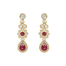 Etnico Gold Plated Traditional Floral Design Kundan Stones Studed Necklace Jewellery Set with Earrings & Maang Tikka for Women And Girls (IJ375Q)