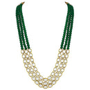 Etnico Gold Plated Traditional Stunning White Kundan Studded Layered Pearl Necklace Jewellery Set with Earrings For Women/Girls (IJ376G)