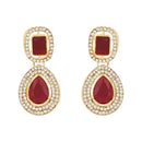 Etnico Stylish Gold Plated Traditional Kundan Stone Necklace Jewellery Set for Women/Girls (IJ377M)