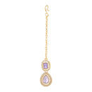 Etnico Stylish Gold Plated Traditional Kundan Stone Necklace Jewellery Set for Women/Girls (IJ377Pu)