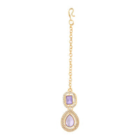Etnico Stylish Gold Plated Traditional Kundan Stone Necklace Jewellery Set for Women/Girls (IJ377Pu)