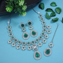Etnico Silver Plated Traditional Kundan Stone Choker Necklace With Earring & Maang Tikka Set For Women (IJ378ZG)