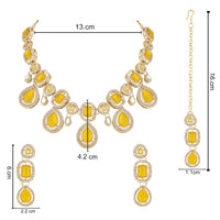 Etnico Gold Plated Traditional Kundan & Stone Choker Necklace Jewellery With Earrings & Maang Tikka Set for Women/Girls (IJ379Y)