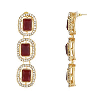 Etnico Gold Plated Traditional Stone Choker Necklace Jewellery With Earring & Maang Tikka Set For Women And Girls (Maroon)