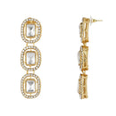 Etnico Gold Plated Traditional Stone Choker Necklace Jewellery With Earring & Maang Tikka Set For Women And Girls (White)