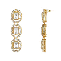Etnico Gold Plated Traditional Stone Choker Necklace Jewellery With Earring & Maang Tikka Set For Women And Girls (White)