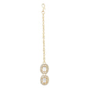 Etnico Gold Plated Traditional Stone Choker Necklace Jewellery With Earring & Maang Tikka Set For Women And Girls (White)