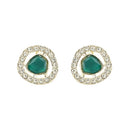 Etnico Gold Plated Traditional Stone Choker Necklace Jewellery With Earring Set For Women (IJ381G)