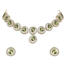 Etnico Gold Plated Traditional Handcrafted Stone Kundan Choker Necklace Jewellery Set With Earrings For Women/Girls (IJ381Mh)