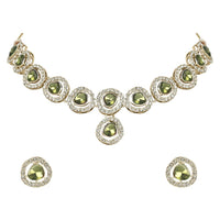 Etnico Gold Plated Traditional Handcrafted Stone Kundan Choker Necklace Jewellery Set With Earrings For Women/Girls (IJ381Mh)