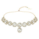 Etnico Gold Plated Traditional Stone Choker Necklace Jewellery With Earring Set For Women/Girls (IJ381W)