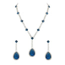 Etnico Silver Plated Stylish Design Crystal Diamond Necklace & Drop Earrings Jewellery Set for Women (IJ393ZMO)