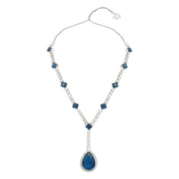 Etnico Silver Plated Stylish Design Crystal Diamond Necklace & Drop Earrings Jewellery Set for Women (IJ393ZMO)