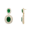 Etnico Stylish Design Crystal Diamond Necklace & Earrings Jewellery Set for Women (Green)