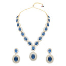 Etnico Stylish Design Crystal Diamond Necklace & Earrings Jewellery Set for Women (IJ394MO)