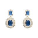 Etnico Stylish Design Crystal Diamond Necklace & Earrings Jewellery Set for Women (IJ394MO)