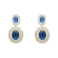 Etnico Stylish Design Crystal Diamond Necklace & Earrings Jewellery Set for Women (IJ394MO)