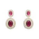 Etnico Stylish Design Crystal Diamond Necklace & Earrings Jewellery Set for Women (Wine)