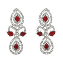 Etnico Silver Plated Stylish Design Crystal Diamond Necklace & Earrings Jewellery Set for Women (IJ396ZM)