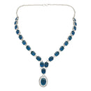 Etnico Silver Plated Stylish Design Crystal Diamond Necklace With Earrings & Maang Tikka Jewellery Set for Women (IJ397ZMO)