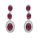 Etnico Silver Plated Stylish Design Crystal Diamond Necklace With Earrings & Maang Tikka Jewellery Set for Women (Silver Wine)