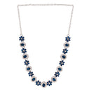 Etnico Silver Plated Traditional Stone Design Necklace Set with Earrings & Maang Tika for Women (IJ398ZBl)