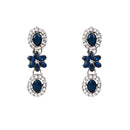 Etnico Silver Plated Traditional Stone Design Necklace Set with Earrings & Maang Tika for Women (IJ398ZBl)