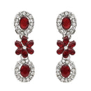 Etnico Silver Plated Traditional Stone Design Necklace Set with Earrings & Maang Tika for Women (Silver Maroon)