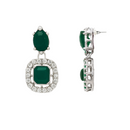 Etnico Silver Plated Traditional Stone Design Necklace Set with Earrings & Maang Tika for Women (IJ399ZG)