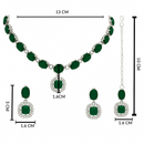 Etnico Silver Plated Traditional Stone Design Necklace Set with Earrings & Maang Tika for Women (IJ399ZG)