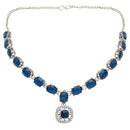 Etnico Silver Plated Stylish Design Crystal Diamond Necklace & Earrings Jewellery Set for Women (Montana)