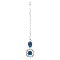 Etnico Silver Plated Stylish Design Crystal Diamond Necklace & Earrings Jewellery Set for Women (Montana)